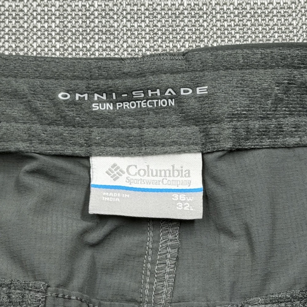 Columbia Omni-Shade Pants Mens 34x30 Gray Nylon Hiking Cargo Outdoor Belted - Picture 4 of 13